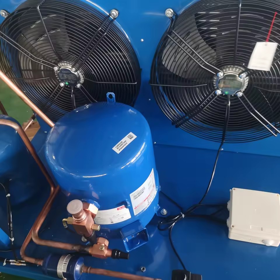 JINXUE Customized Energy Saving Maneurop Semi-Hermetic Air Cooled Compressor Condensing Unit with Motor 30kw Cooling Capacity