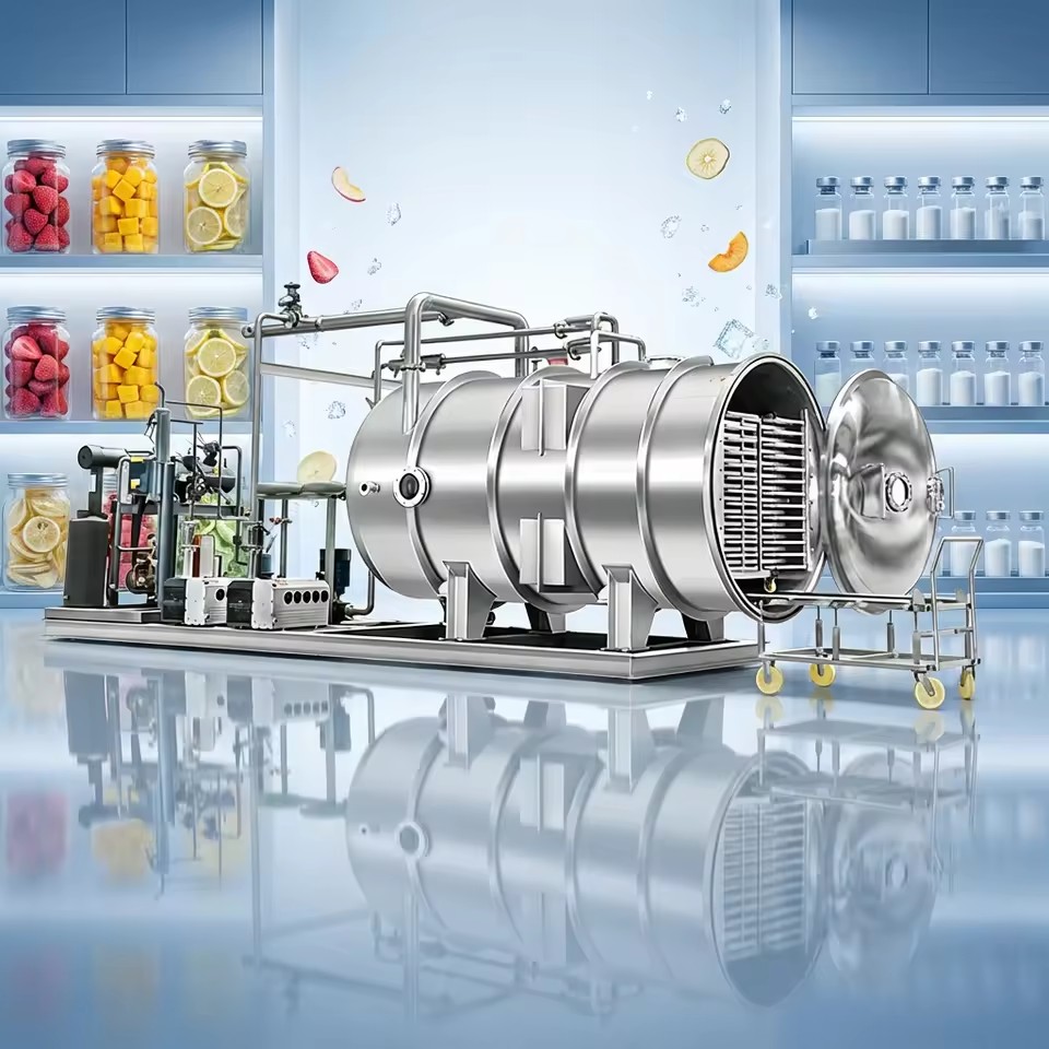 Industrial Freeze-dried Food Machine Stainless Steel Automatic Vacuum Drying Equipment for Fruit Eye Patch Fish Roe Onion Powder