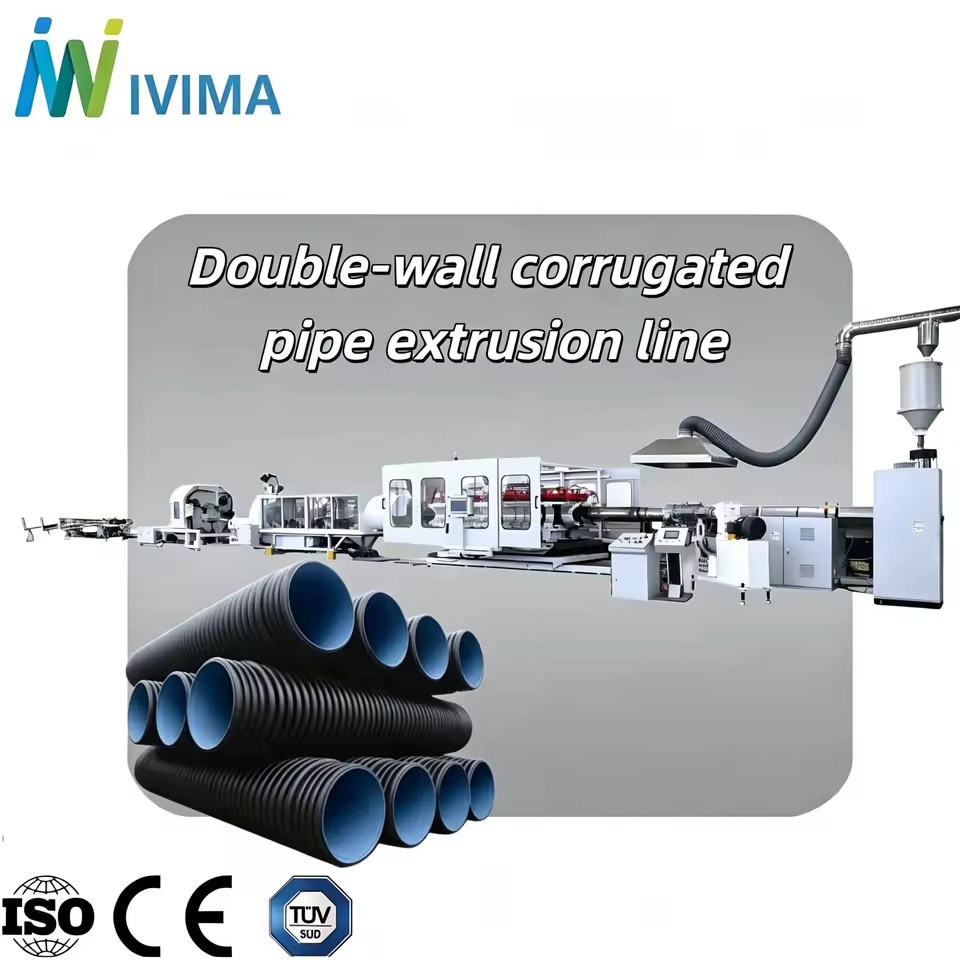 High Speed Double Wall Corrugated Pipe Extrusion Line for Mass Production