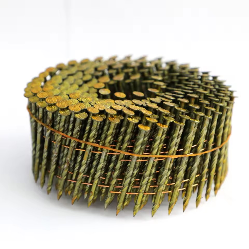 15 Degree Pneumatic Nails Gun Painted Siding Wire Coil Nails 2.1 X 50 MM