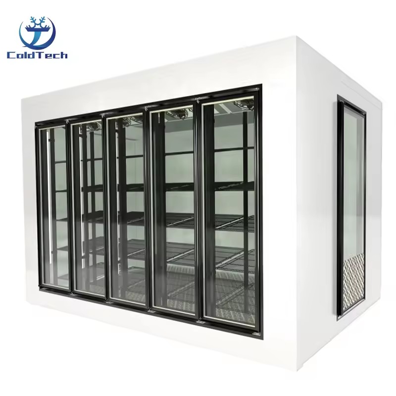 Walk in Cooler Advanced Insulation Glass Door Cold Room for Energy Saving Commercial Walk in Freezer