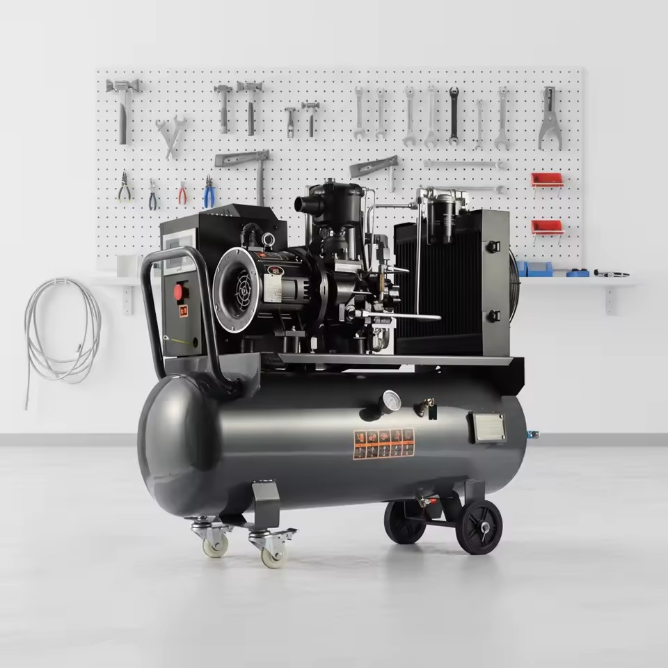Single 4KW/10Bar/160L Phase 2-in-1 Screw Air Compressor for Auto Repair Manufacturing Construction Screw Air Compressor