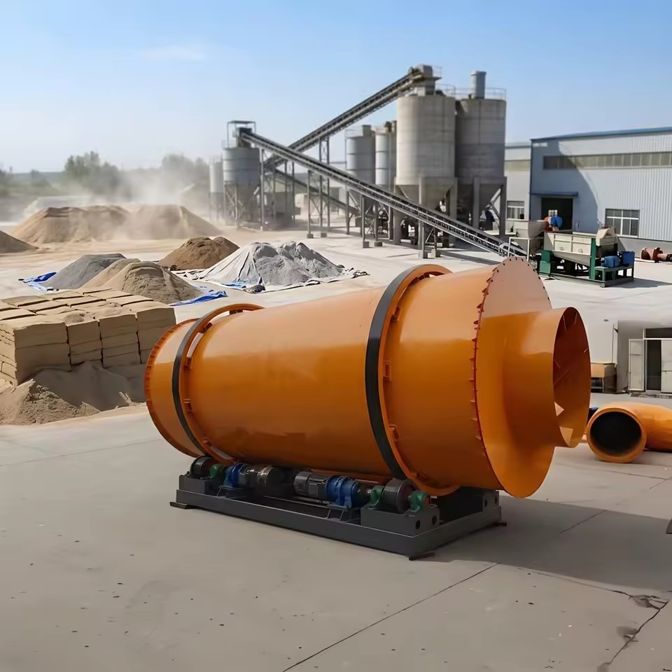 Three Drum Rotary Dryer Uniform Heating Triple Pass Dryer Energy Saving Industrial Dryer for Clay and Gypsum Granule Drying