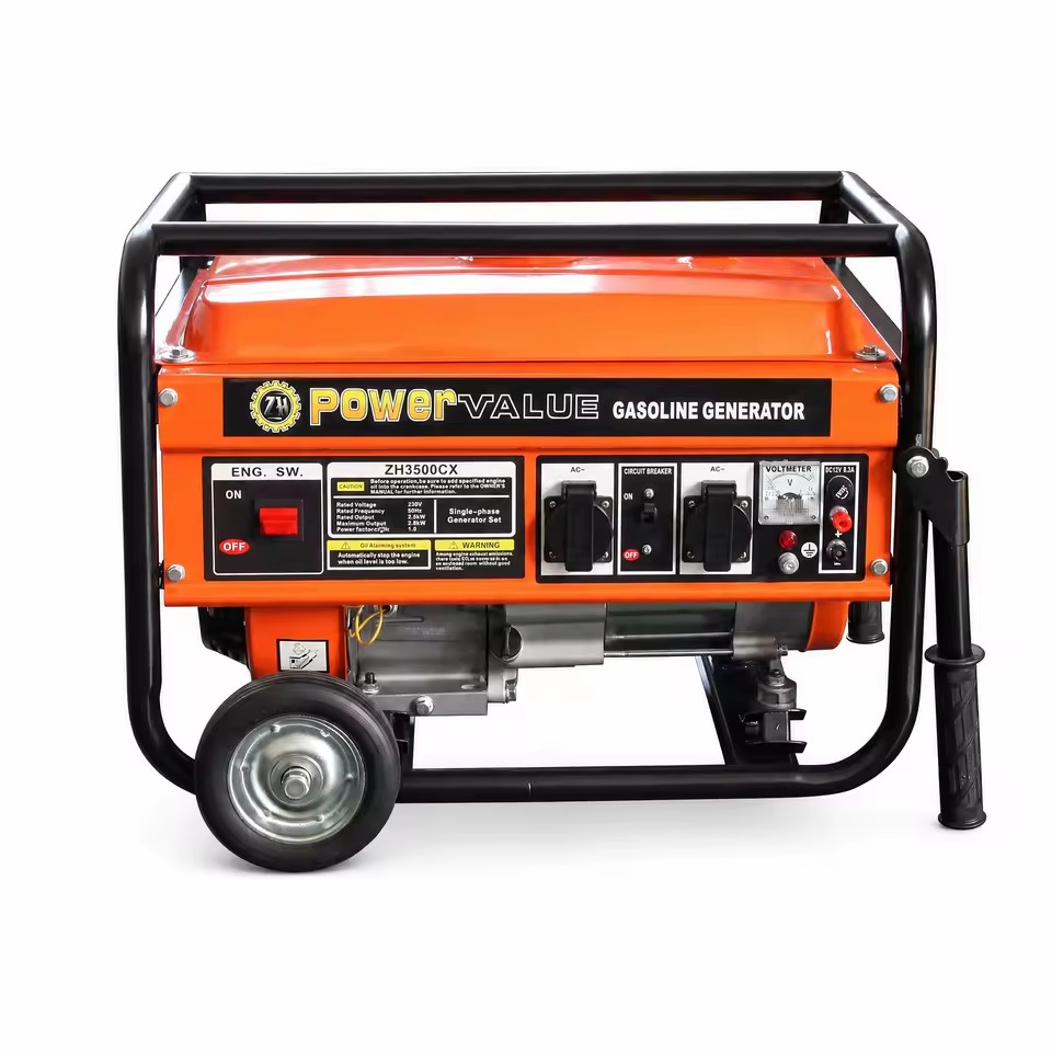 Power Value Air Cooled Portable 7HP Single Phase Electric 3KW Gasoline Generator 4 Stroke Engine 210cc Displacement Electric