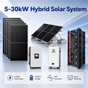 High Quality 3KW 5KW 8kw 10KW Solar Power System 30kw Solar System Hybrid 20kw Complete Set Hybrid Solar System 10kw for Home