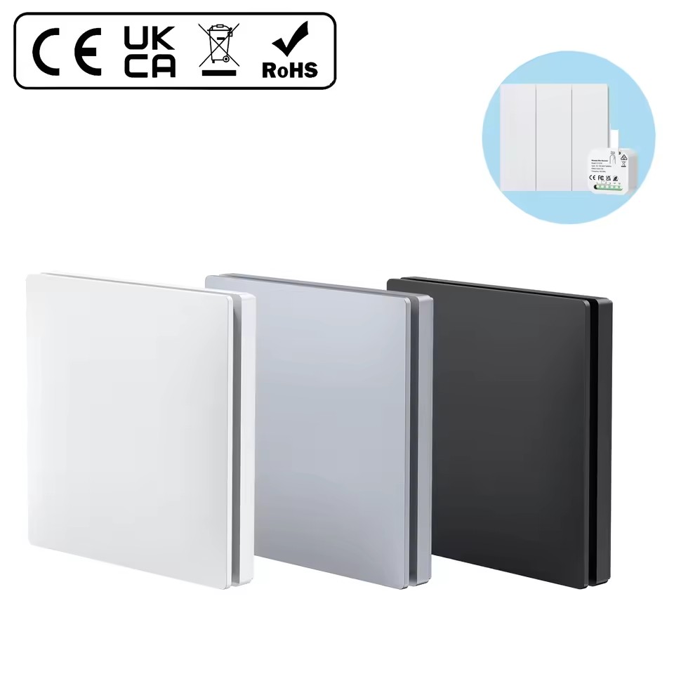 Self-generating Wireless Switch for Panel AC100-240V No Battery 2 Way IP65 Rated Waterproof PC & ABS Material