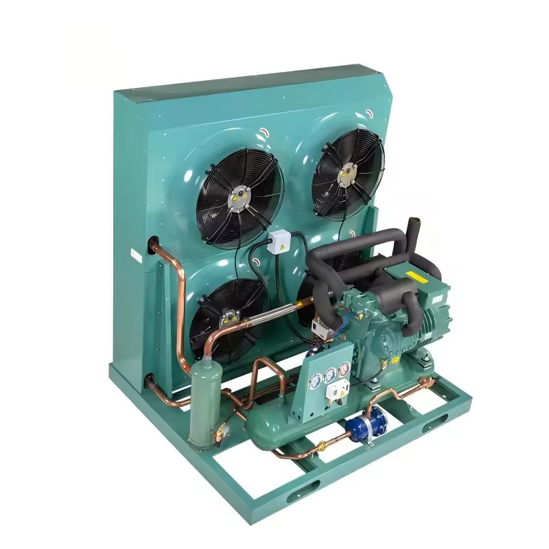 Open Type Sanyo Semi-hermetic Rotary Compressor Energy Saving Automatic Air Cooled Condenser Unit