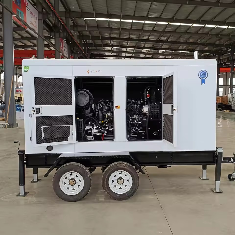 Trailer Mount Silent Diesel Generator With Auto Protection System Soundproof Genset for Real Estate Construction Sites