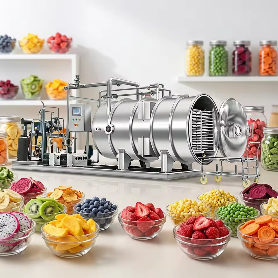 HRTY Liofilizer Vacuum Freeze Drying Machine for Food Processing with Pump Multi-function Gas Heating SUS304 Stainless Steel