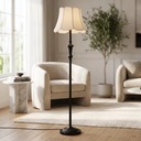Modern Floor Lamp Iron Art Fabric Shade for Living Room Bedroom with Multi Plug