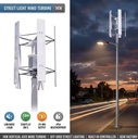 1KW Vertical Axis Wind Turbine for Street Light 12V 24V Off-Grid Low Wind Speed Start Silent VAWT OEM Factory