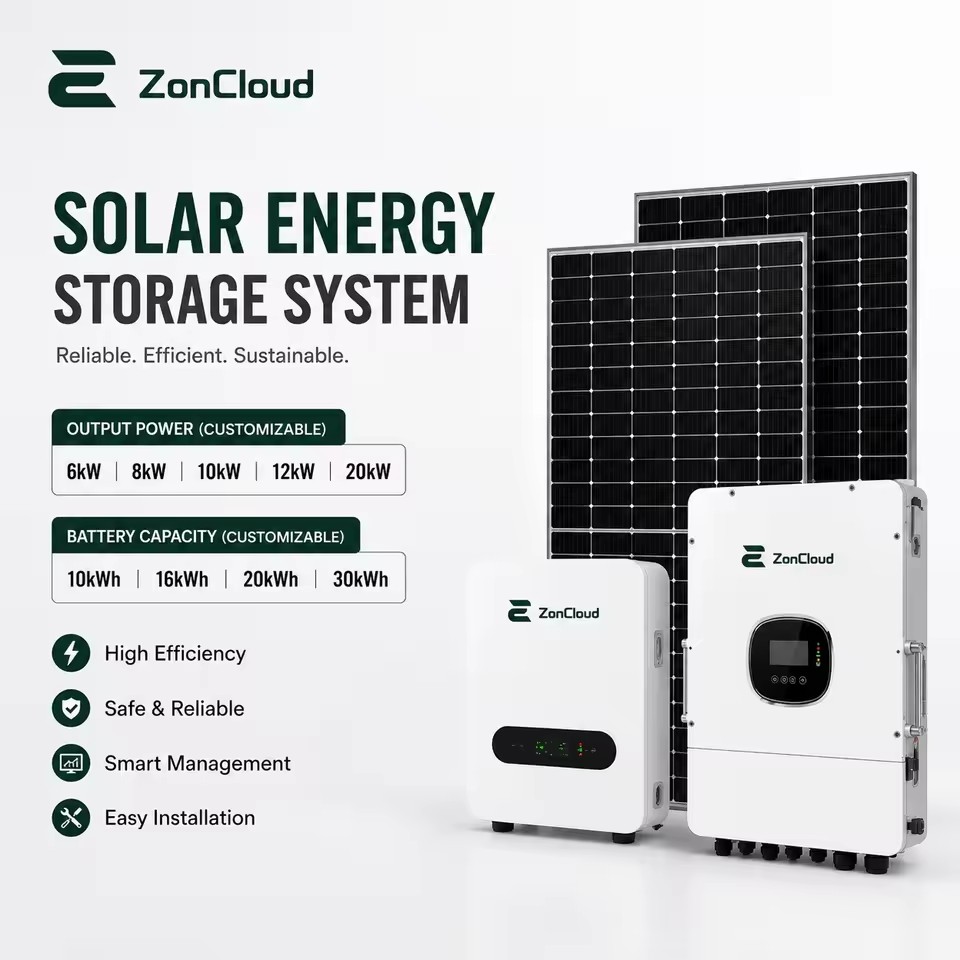 Residential Solar Energy Storage Kit with Solar Panels Inverter and Battery for Home Use