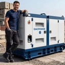 Industrial Silent Diesel Generator Set 30kVA 50kW 3 Phase Auto Start Rainproof Canopy Overload Protection for Construction Site
