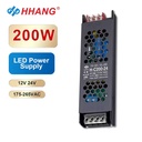 200W Power Supply Manufacturer Wholesale Ultra-Thin Slim 12V 24V LED Driver Switching Power Supply for Strip Light