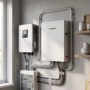 Powergo EU Warehouse Wall-Mounted Split LiFePO4 Solar Battery 51.2V 5kWh-40kWh IP65 Protection CAN Hybrid Inverter Compatible