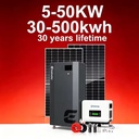 10 kW Polycrystalline Silicon Photovoltaic Panel Lithium-ion Battery Solar Power System