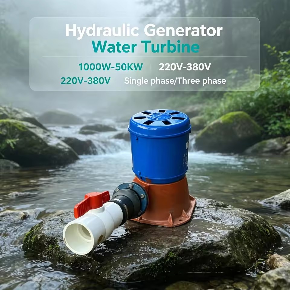 Farmhouse Water Powered Hydropower Generator 1000W-50KW 220V 380V 1Ph 3Ph