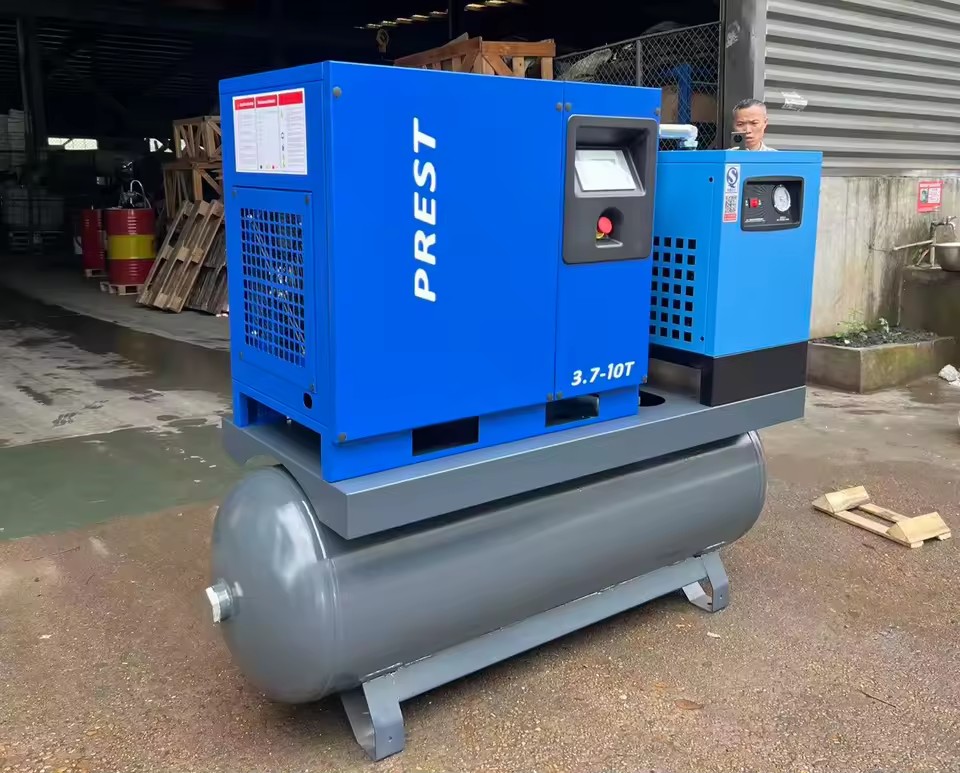 4-in-1 Integrated Industrial Silent Energy-Saving Permanent Magnet Variable Frequency Screw Air Compressor 2.2-7.5KW Air Cooled