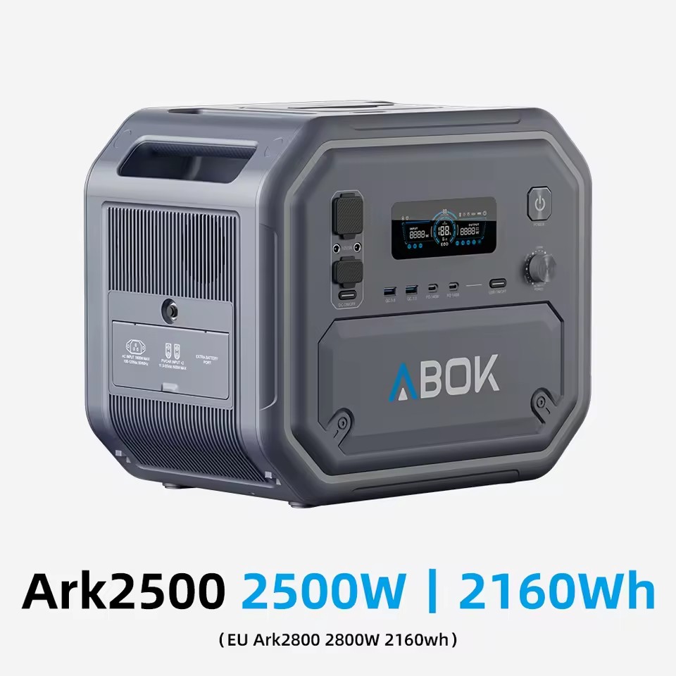 ABOK OEM ODM Factory Custom 2500W Portable Power Station With 400W Flexible Solar Panels Camping RV Solar Generator