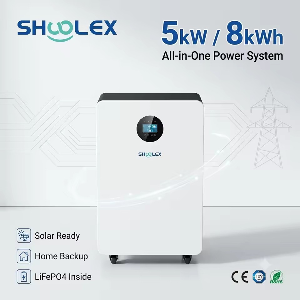 Residential 8kWh Solar Energy Storage System 5kW Off-Grid Inverter LiFePO4 Battery All-in-One