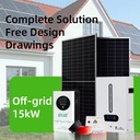 ESG Off-grid Solar Storage System, 15kW Solar Generator with Lithium Battery Inverter, Home Solar Hybrid Power Generation System