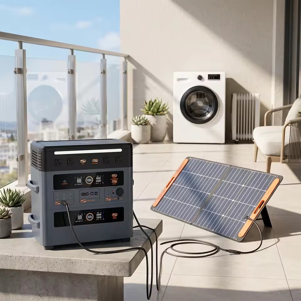 Portable Solar Generator 2400W 2016Wh 4032Wh LiFePO4 Battery on Grid Balcony Solar Energy System Support Battery Expantation
