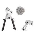 Hole Punching Kit Hole Tool Kit Clamp Handheld Press Portable Manual Punch with 100 3/8-inch (10mm) Silver Holes