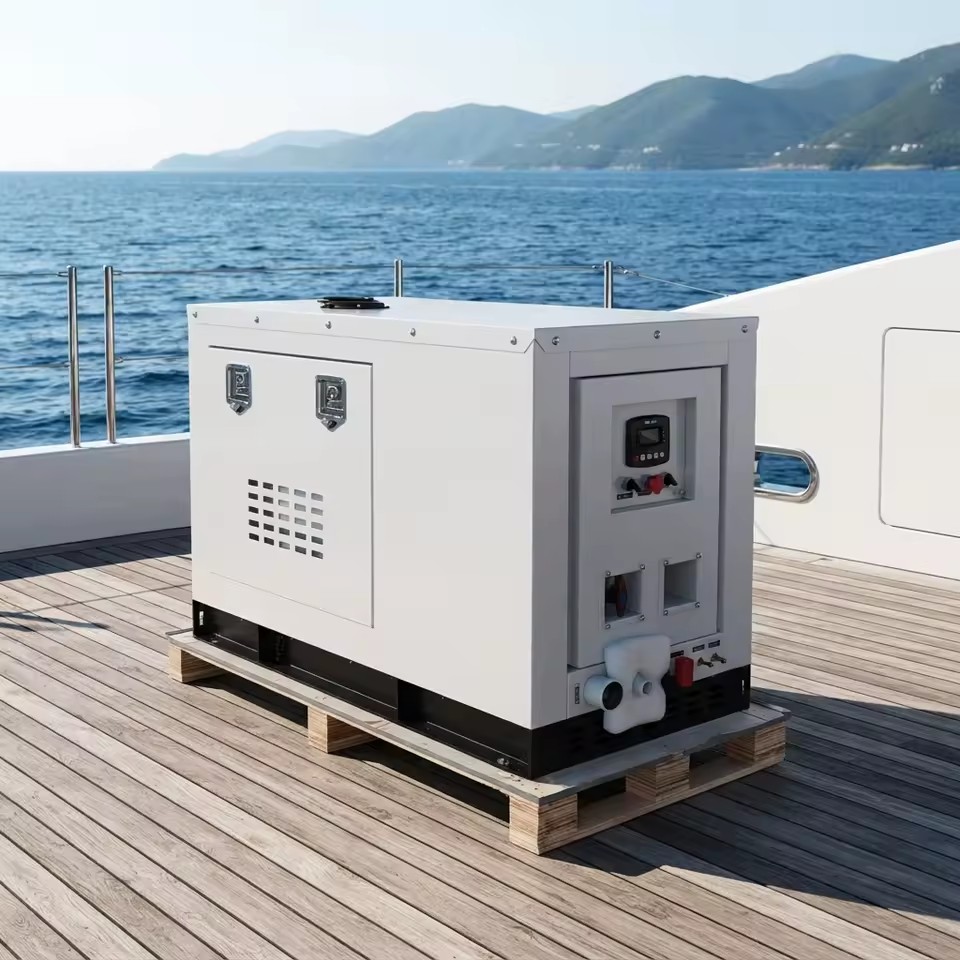 Small Size Seawater Cooling Silent Marine Diesel Generator Set 6KW to 60KW Continuous Work Genset for Boat Yacht