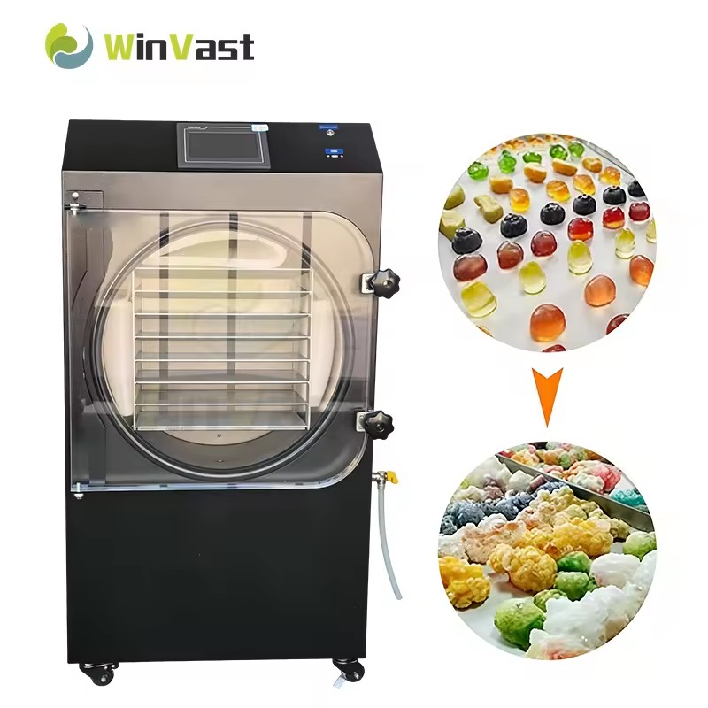 Stainless Steel Freeze Dryer Easy Clean for Food Herbal Cosmetic Raw Material Pet Food Lyophilizer Machine Pump