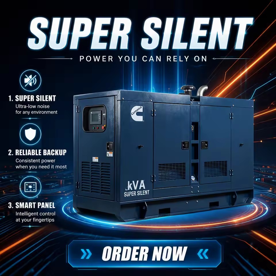 CE EPA 150 Kva 20kW 50kW Super Silent Canopy cummins Diesel Generator 3 Phase 400V 50/60Hz Industrial Backup Power Generator Set