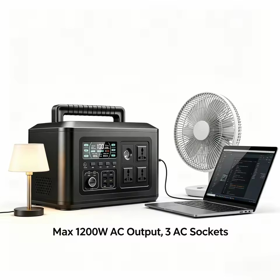 Ultra Durable 2kWh LiFePO4 10,000 Cycles. 1200W AC Input Solar Generator. 2010Wh Large Capacity for Off-grid Camping RV.