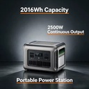 2016Wh 2500W Portable Power Station UPS Home Emergency Solar Generator Backup Power Supply