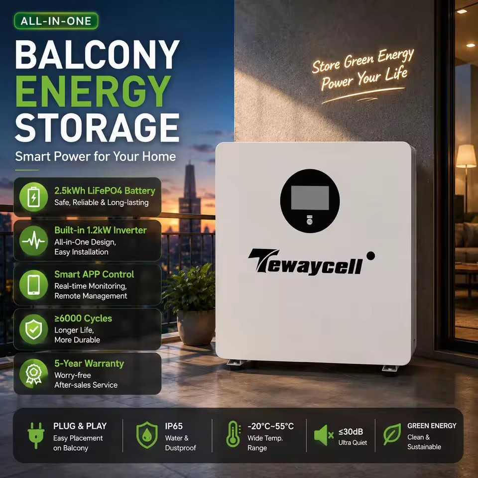 All-in-One Solar Generator 2.5kWh Balcony Power Plant 1.2kw Inverter LiFePO4 Energy Storage System Home ESS