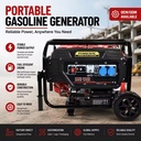 H8 3.5KW Portable Gasoline Genset / Single Phase 230V / 50/60Hz / 15L Tank / Wheel Kit / Home & Jobsite