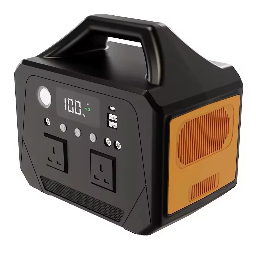 300W Outdoor Solar Portable Power Station LiFePO4 Battery Pure Sine Wave Inverter Flashlight Camping Generator