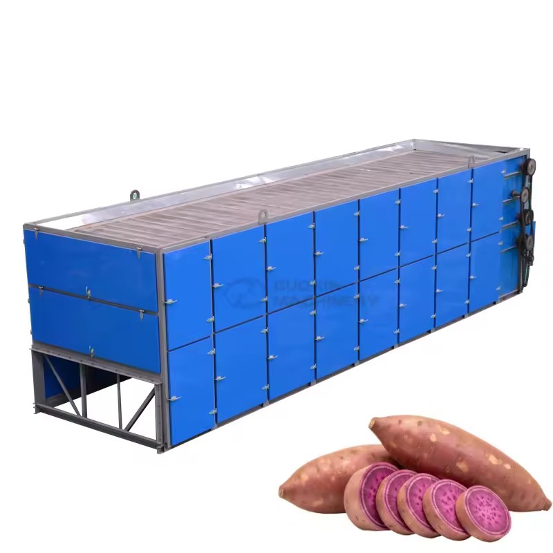 Professional Large Capacity Chinese Yam Purple Sweet Potato Mesh Belt Drying Machine for Root Crop Processing Line