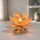 Modern pink Flower Lotus LED Glass 3Way Switch Control Flexible Table & Floor Lamp Crystal Gold Base Home Decor