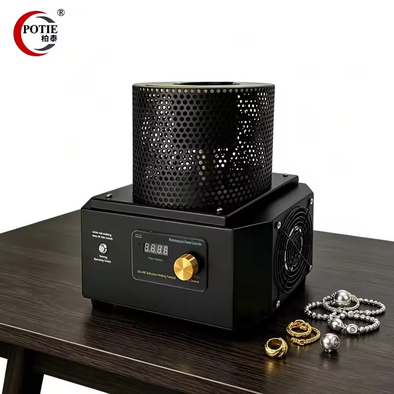 220V 3500W 1600 Degrees Smelting Furnace 1KG Gold Melting Machine Induction Heating Furnace for Metal Silver Aluminum