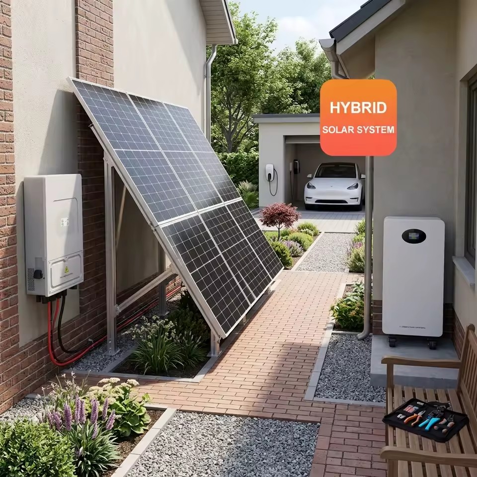 E-Nice Household Hybrid Solar Power System 5000W 5KW 10KW Monocrystalline Silicon MPPT Lithium Ion Panels