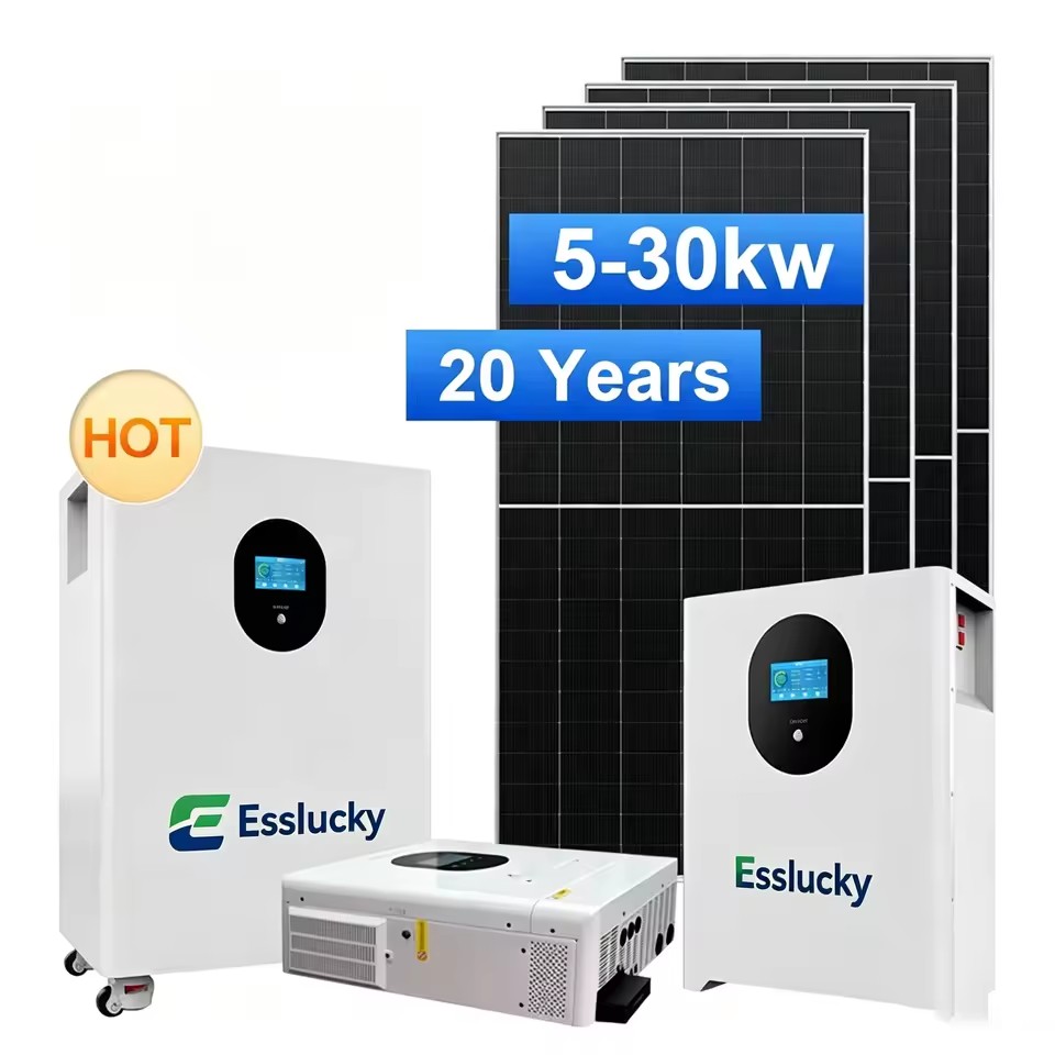 Rooftop Power Solar System Home 3KW 5KW 10kw 12kw 20kw 30kw 40kw 50kw Solar Panels Lithium Battery Hybrid Energy System Kit