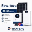 5kw 10kw Home Solar Energy System Off Grid Lithium Battery Storage Complete Solar Panel Kit Hybrid PV Full Set Power Residential
