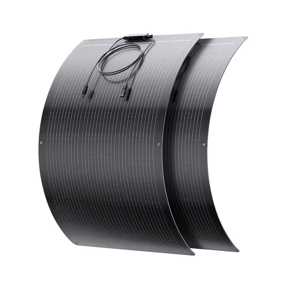 Callsun 100W ETFE Solar Panel All Black Semi-Flexible Mono PV Module 12V 25% Efficiency 182mm
