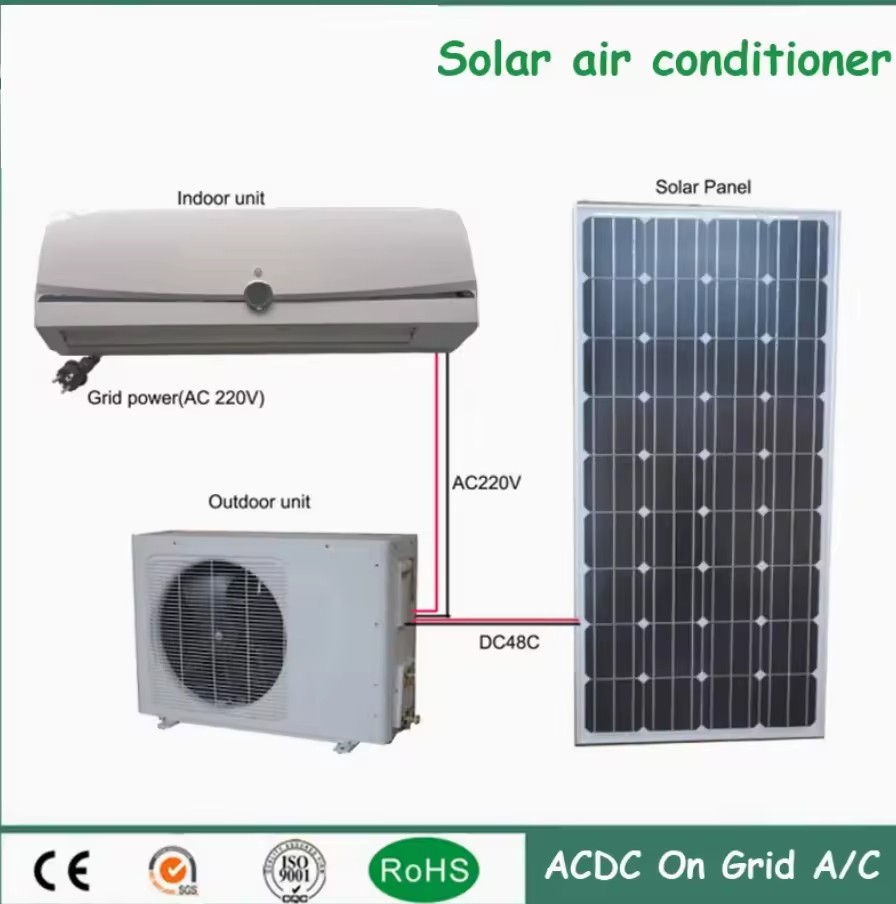 Higher Efficiency Energy Saving 24000BTU Solar DC 48V Battery Powered Inverter Room Air Conditioner Grid Hybrid ACDC Aircon Unit