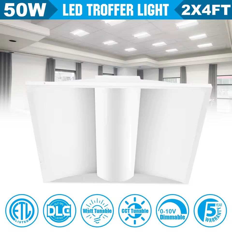 2x4 Troffer Light Fixture 2x2 Led Panel US Warehouse in Stock ETL DLC Modern Basket Center Ceiling Troffer Lights