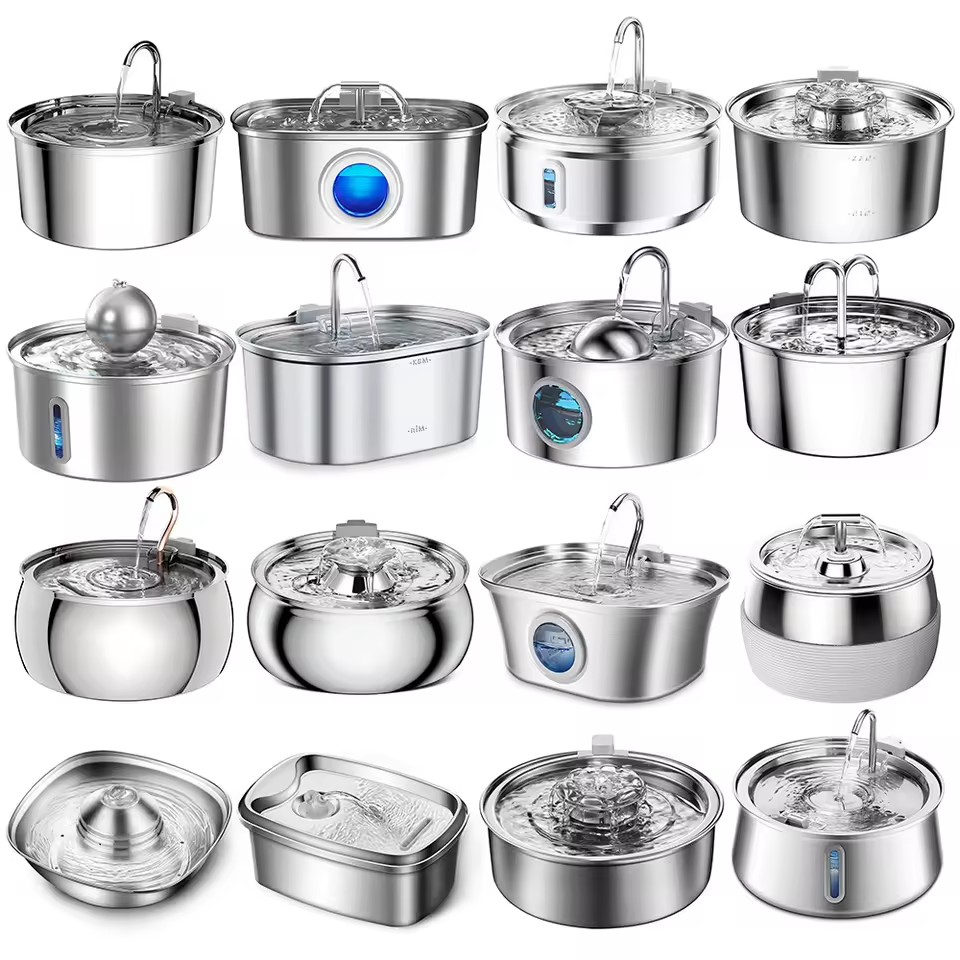 Hot Selling 3.2L Pet Water Fountain Stainless Steel Cat Drinking Fountain Automatic Various Cat Water Dispenser