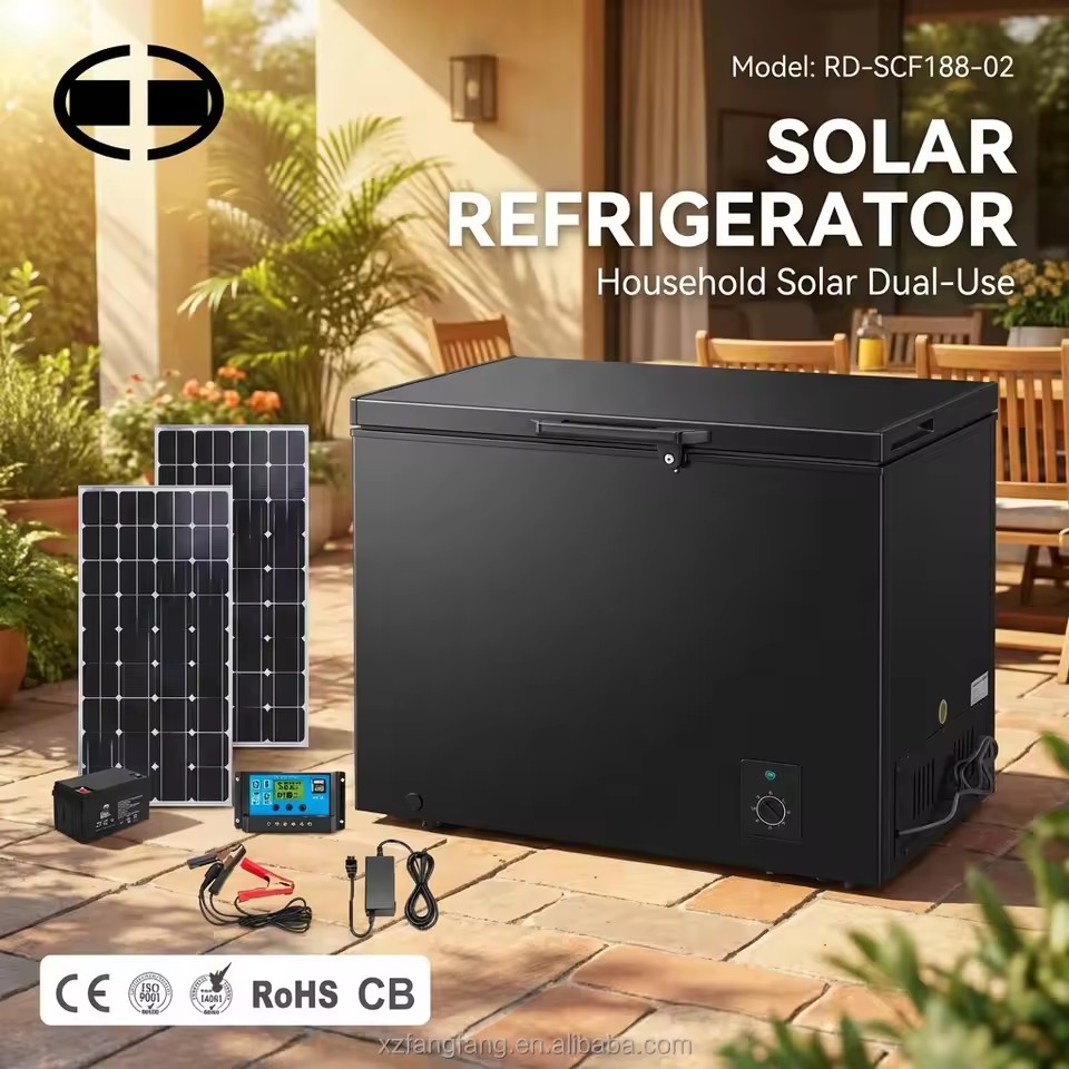 X 188L Outdoor Stall for Both Refrigeration and Freezing Purposes.Solar Panel and That Freezer. DC 12V/24V Solar Freezer.