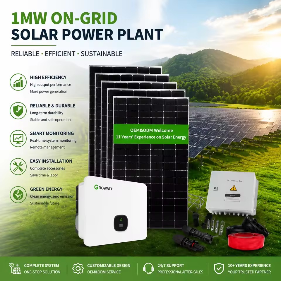1MW 2MW 3MW 5MW 10MW Solar Power Plant Ground Mounted PV System Complete Turnkey Energy Solution