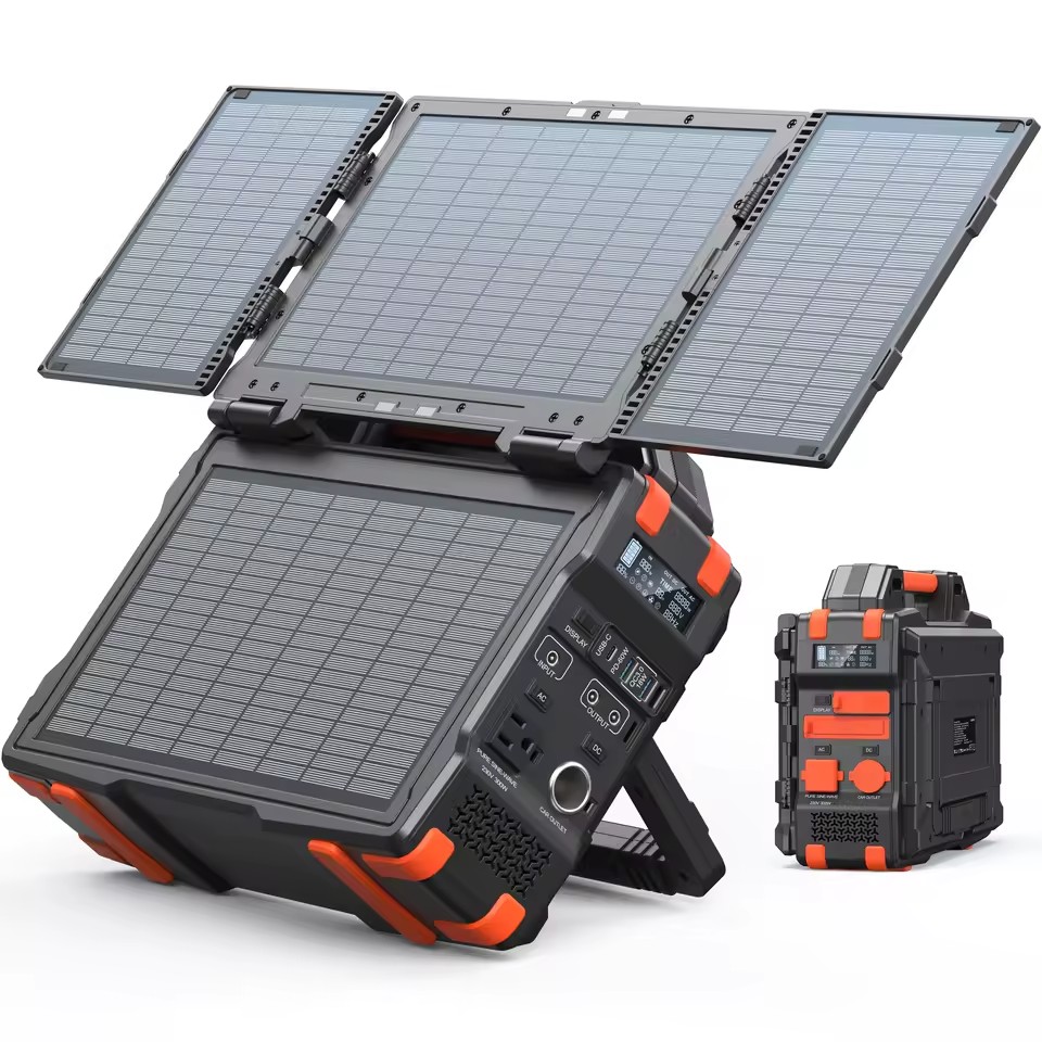 Portable Solar Power Station 300W Emergency Power Supply Pure Sine Wave MPPT Solar Generator for Outdoor/Camping/Home Use