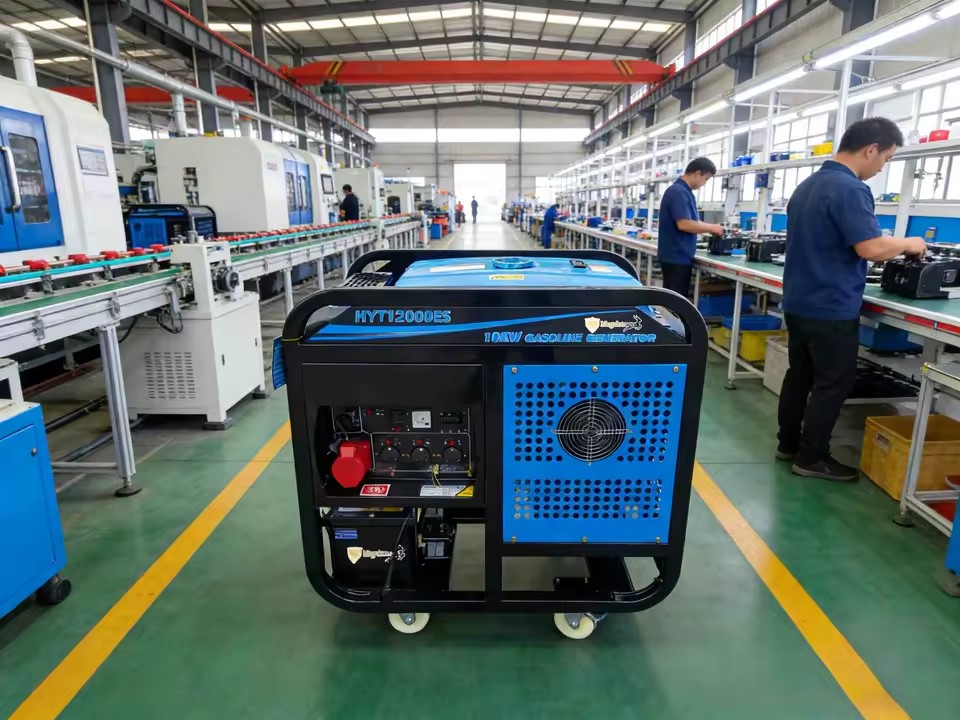 Smart Control 9.5KW/10KW Air-Cooled 4-Stroke Open Frame Gasoline Generator 12V DC Electric Start 12h Running Time for Home Farm