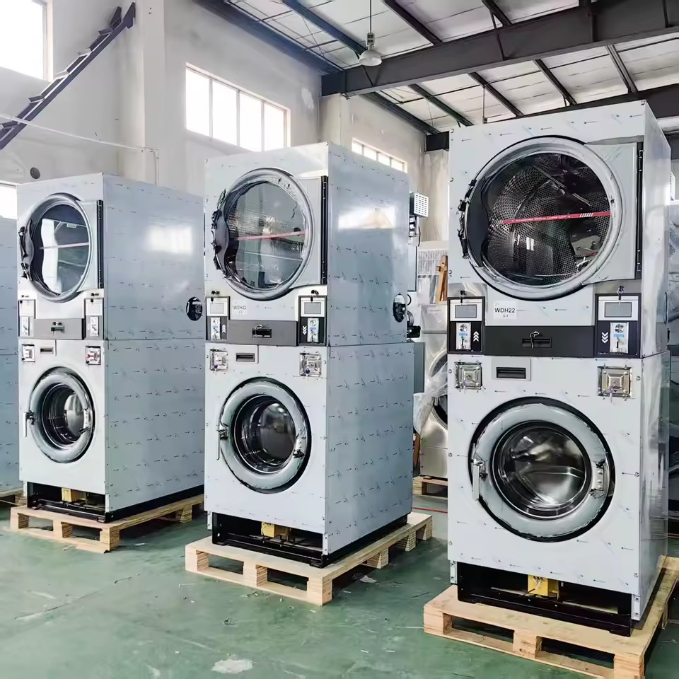 Commercial Fully Automatic Washer with Dryer Combo Heavy Duty Industrial Laundry Equipment Energy Saving for Laundromat/Hotel